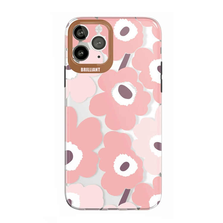 For iPhone 13 Pro Max Dual-side Laminating IMD Plating Flower Pattern TPU Phone Case