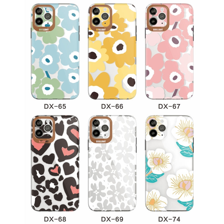 For iPhone 13 Pro Max Dual-side Laminating IMD Plating Flower Pattern TPU Phone Case