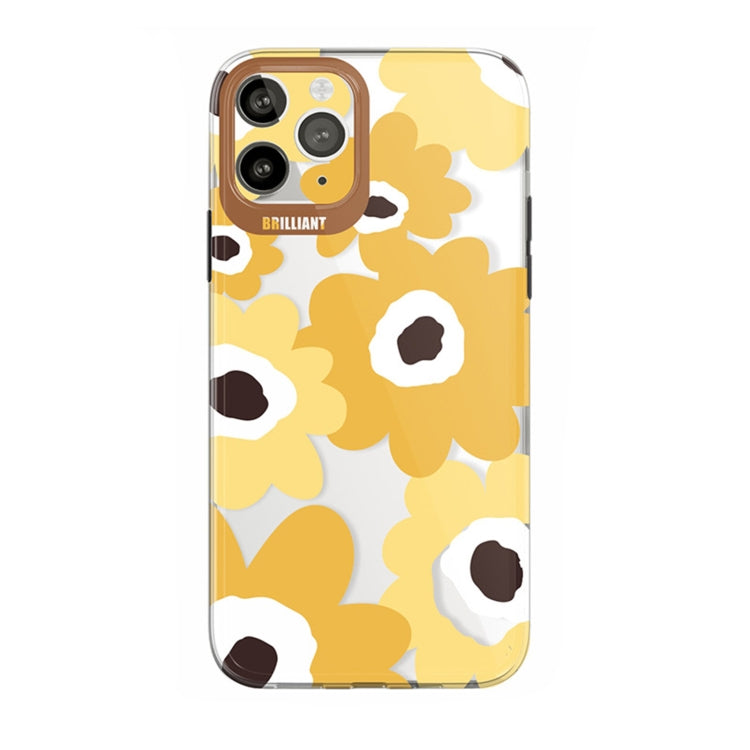 For iPhone 12 Pro Max Dual-side Laminating IMD Plating Flower Pattern TPU Phone Case