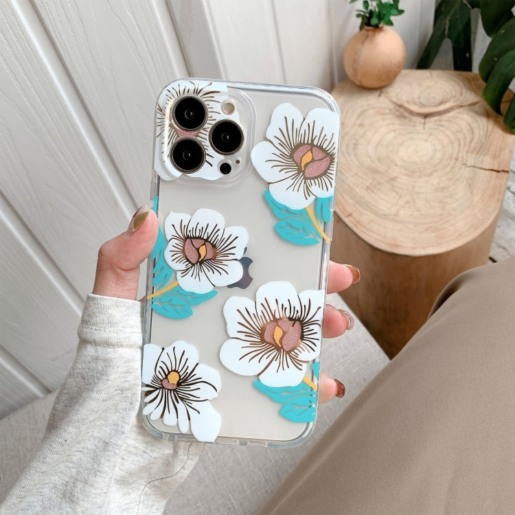 For iPhone 11 Pro Max Dual-side Laminating IMD Plating Flower Pattern TPU Phone Case