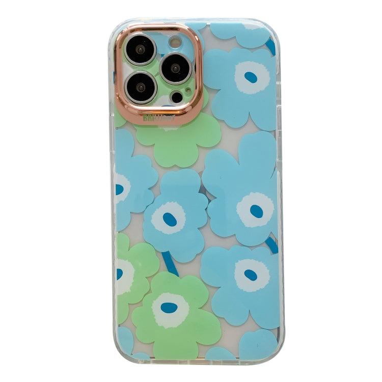 For iPhone 11 Pro Dual-side Laminating IMD Plating Flower Pattern TPU Phone Case