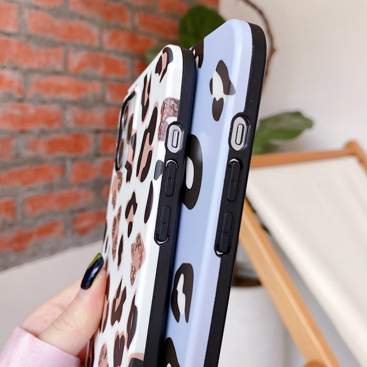 For iPhone 13 Pro Leopard Print TPU Straight Edge Phone Case with Lanyard