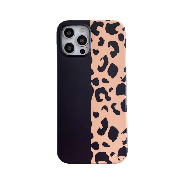 For iPhone 12 mini Leopard Print TPU Straight Edge Phone Case with Lanyard