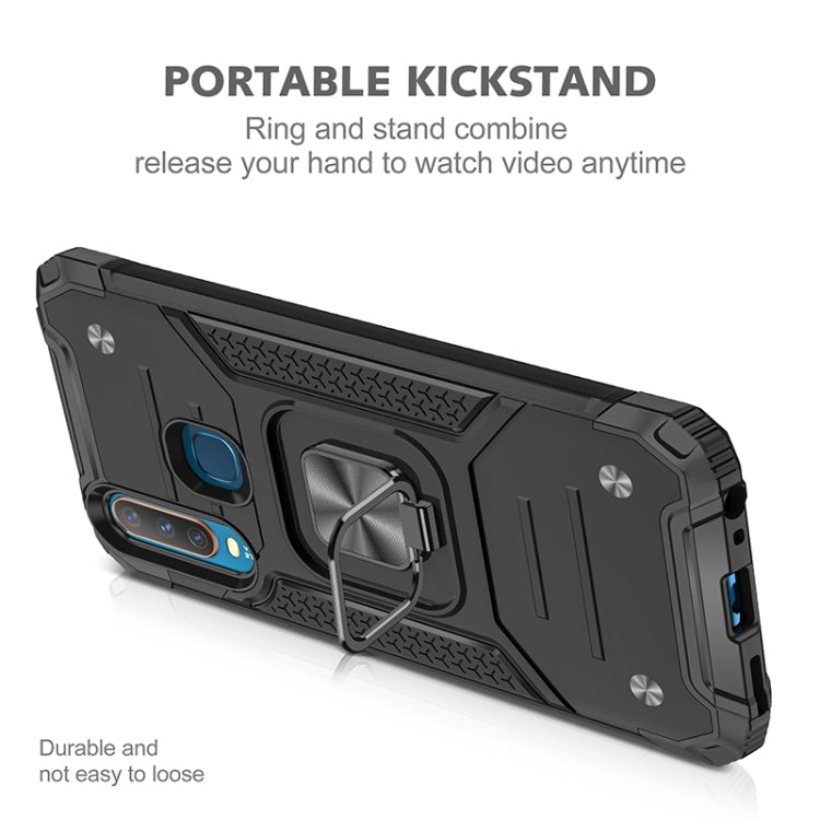 For vivo Y17 Magnetic Armor Shockproof TPU + PC Phone Case with Metal Ring Holder