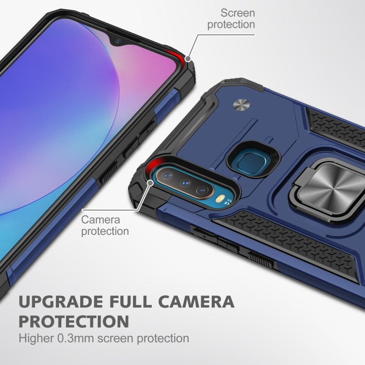 For vivo Y17 Magnetic Armor Shockproof TPU + PC Phone Case with Metal Ring Holder