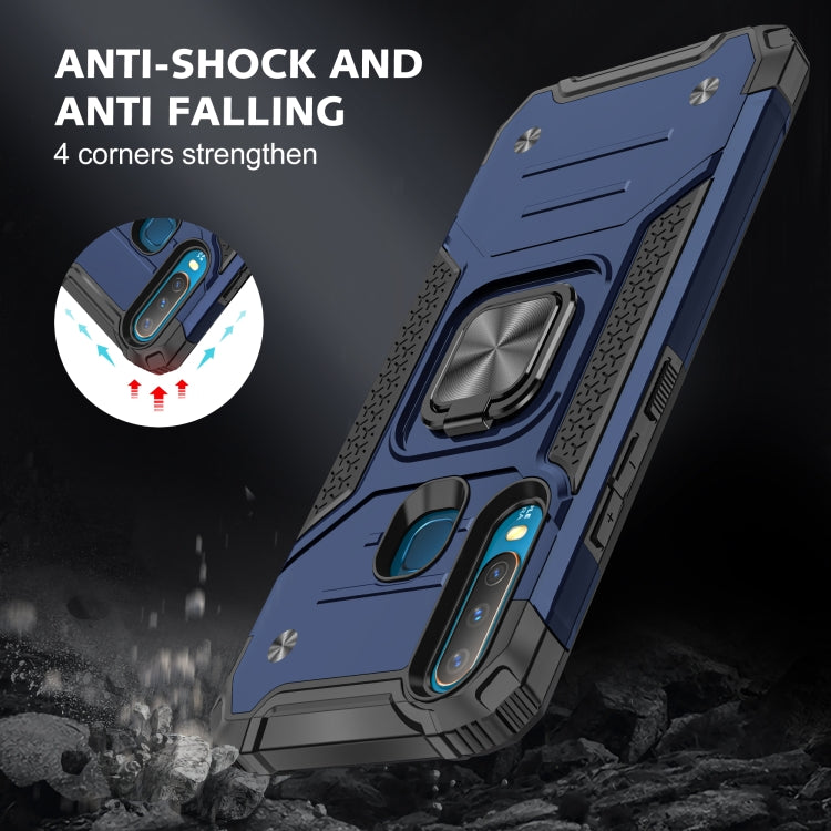 For vivo Y17 Magnetic Armor Shockproof TPU + PC Phone Case with Metal Ring Holder