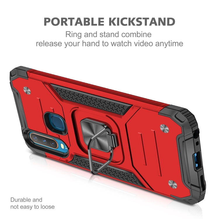 For vivo Y17 Magnetic Armor Shockproof TPU + PC Phone Case with Metal Ring Holder