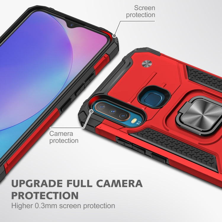 For vivo Y17 Magnetic Armor Shockproof TPU + PC Phone Case with Metal Ring Holder