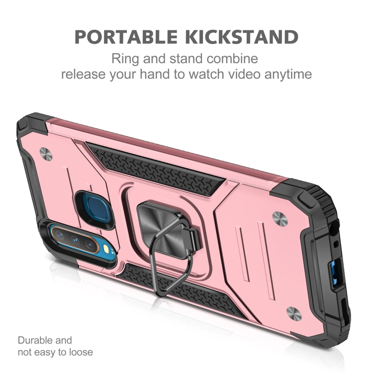 For vivo Y17 Magnetic Armor Shockproof TPU + PC Phone Case with Metal Ring Holder
