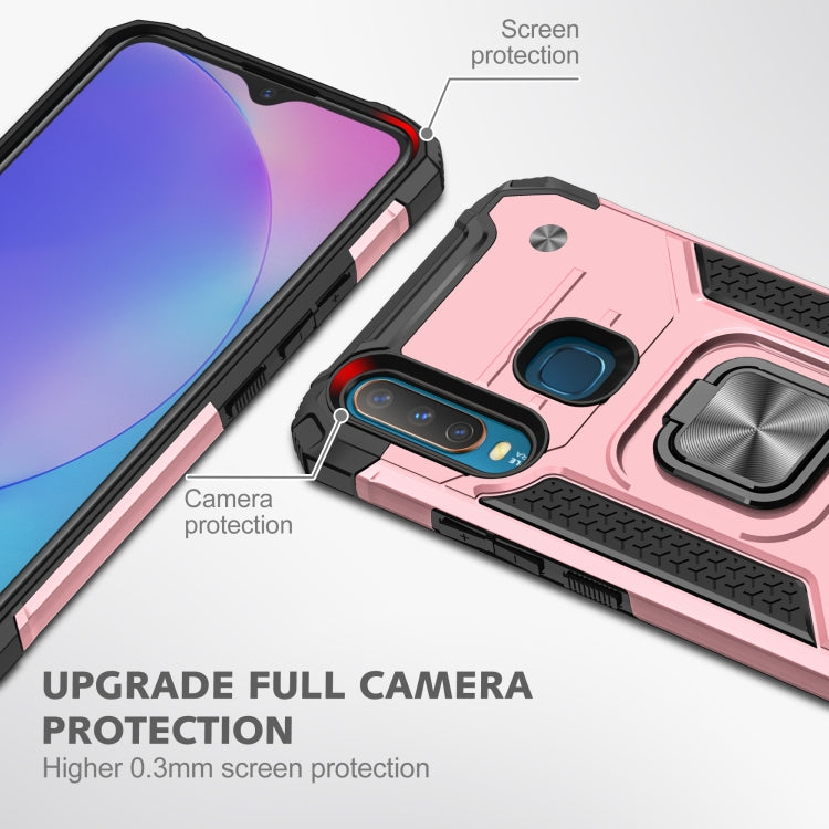 For vivo Y17 Magnetic Armor Shockproof TPU + PC Phone Case with Metal Ring Holder