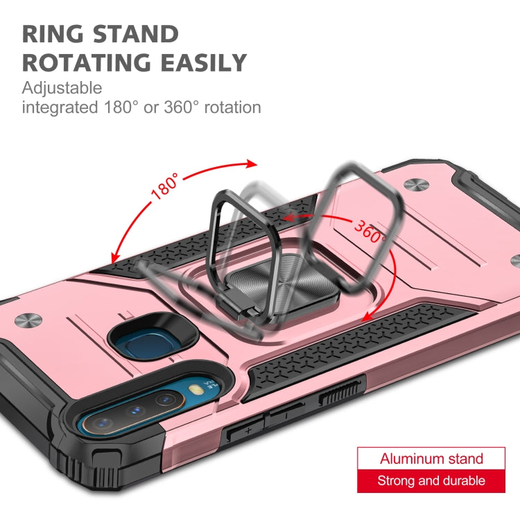 For vivo Y17 Magnetic Armor Shockproof TPU + PC Phone Case with Metal Ring Holder