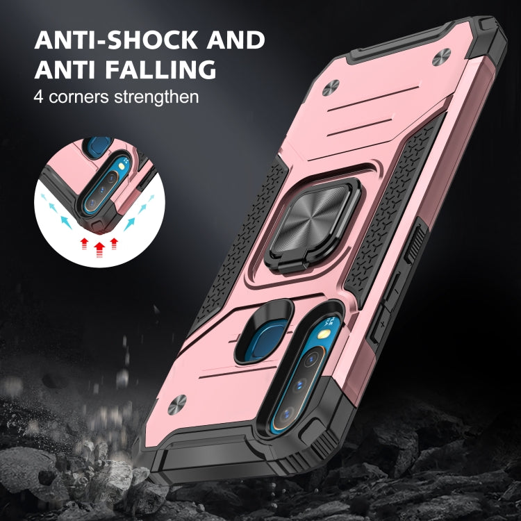 For vivo Y17 Magnetic Armor Shockproof TPU + PC Phone Case with Metal Ring Holder