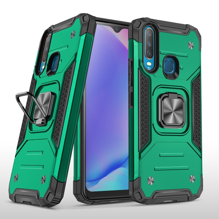 For vivo Y17 Magnetic Armor Shockproof TPU + PC Phone Case with Metal Ring Holder