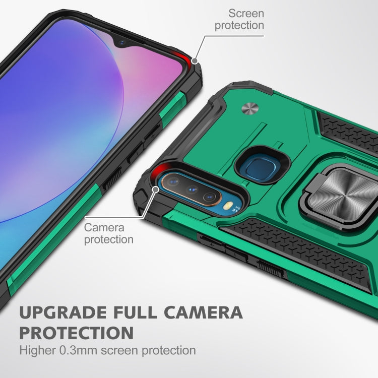 For vivo Y17 Magnetic Armor Shockproof TPU + PC Phone Case with Metal Ring Holder