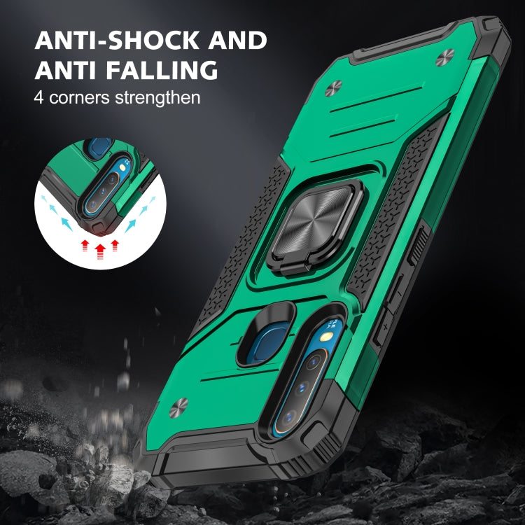 For vivo Y17 Magnetic Armor Shockproof TPU + PC Phone Case with Metal Ring Holder