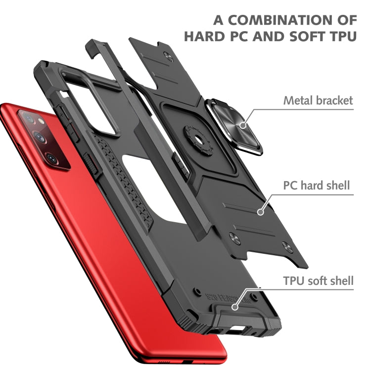 For Google Pixel 5a Magnetic Armor Shockproof TPU + PC Phone Case with Metal Ring Holder
