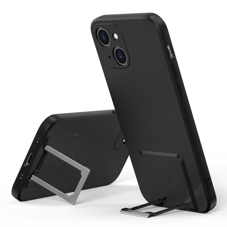 For iPhone 13 Skin Feel Frosted TPU Shockproof Phone Case with Telescopic Holder
