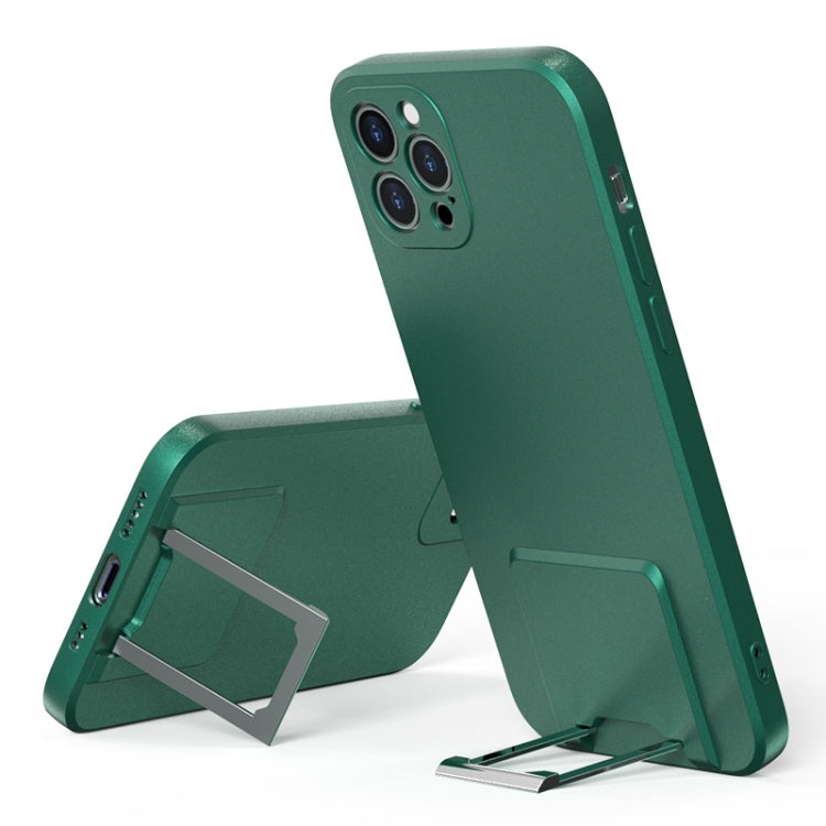 For iPhone 13 Pro Skin Feel Frosted TPU Shockproof Phone Case with Telescopic Holder