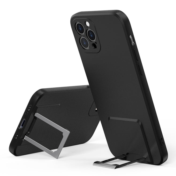For iPhone 13 Pro Skin Feel Frosted TPU Shockproof Phone Case with Telescopic Holder