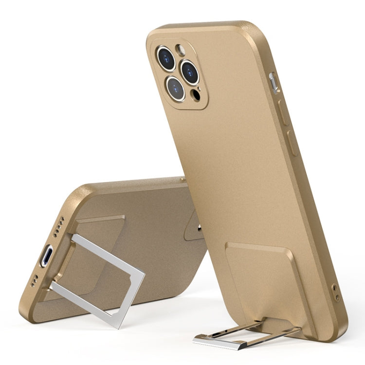 For iPhone 13 Skin Feel Frosted TPU Shockproof Phone Case with Telescopic Holder Pro Max
