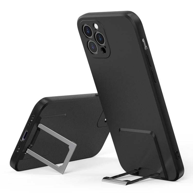 For iPhone 12 Pro Skin Feel Frosted TPU Shockproof Phone Case with Telescopic Holder