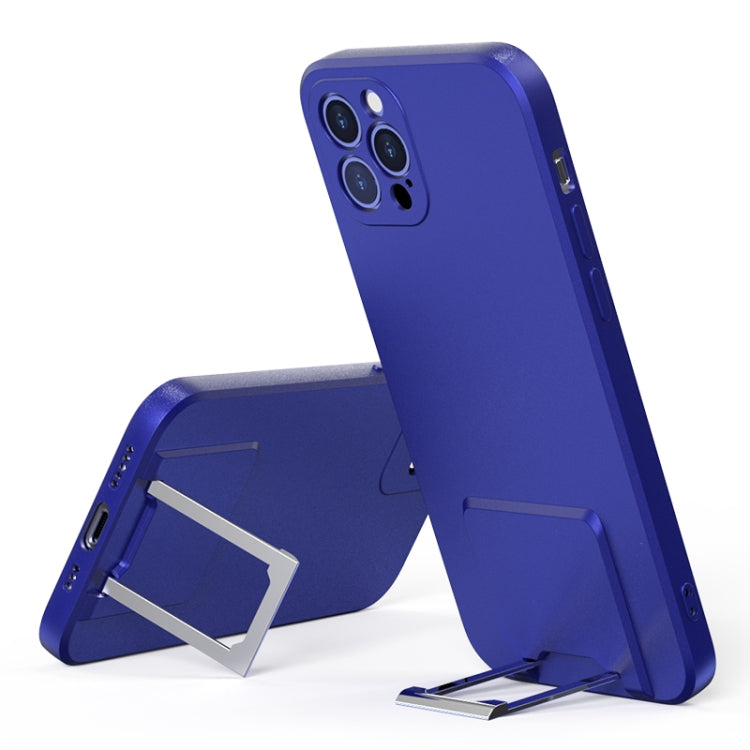 For iPhone 12 Pro Max Skin Feel Frosted TPU Shockproof Phone Case with Telescopic Holder