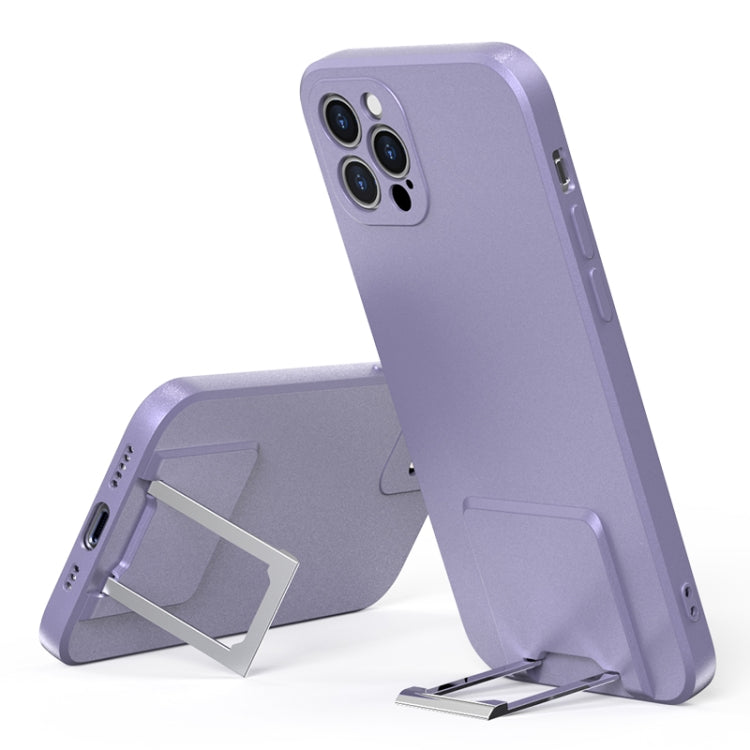 For iPhone 12 Pro Max Skin Feel Frosted TPU Shockproof Phone Case with Telescopic Holder