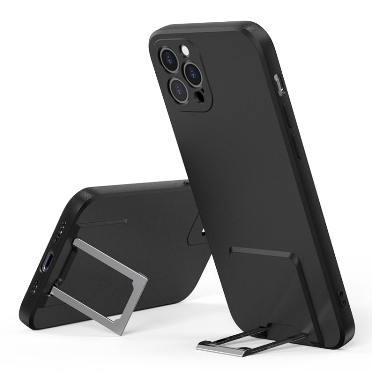 For iPhone 11 Pro Max Skin Feel Frosted TPU Shockproof Phone Case with Telescopic Holder