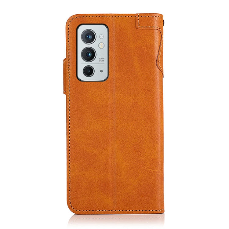 For OnePlus 9RT 5G KHAZNEH Dual-Splicing Cowhide Texture Horizontal Flip Leather Phone Case