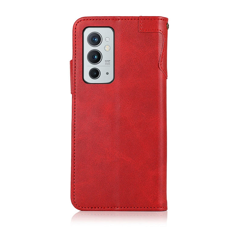 For OnePlus 9RT 5G KHAZNEH Dual-Splicing Cowhide Texture Horizontal Flip Leather Phone Case