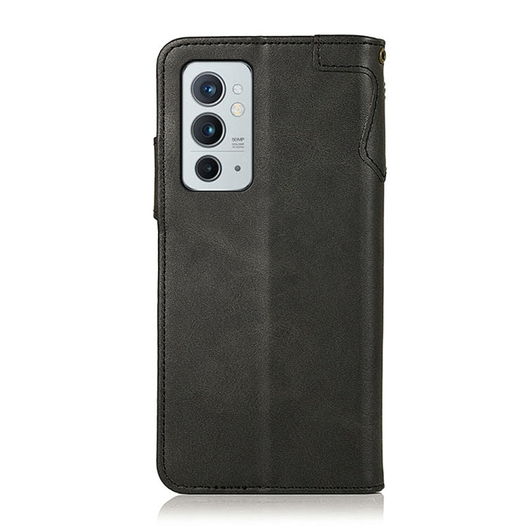 For OnePlus 9RT 5G KHAZNEH Dual-Splicing Cowhide Texture Horizontal Flip Leather Phone Case