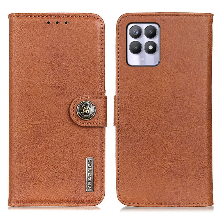 For OPPO Realme 8i KHAZNEH Cowhide Texture Horizontal Flip Leather Phone Case