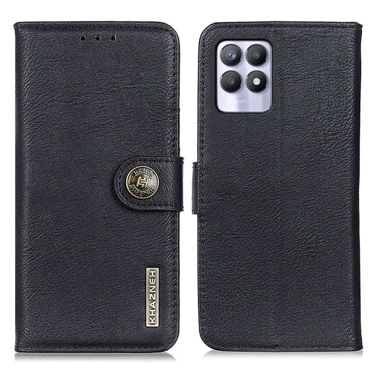 For OPPO Realme 8i KHAZNEH Cowhide Texture Horizontal Flip Leather Phone Case