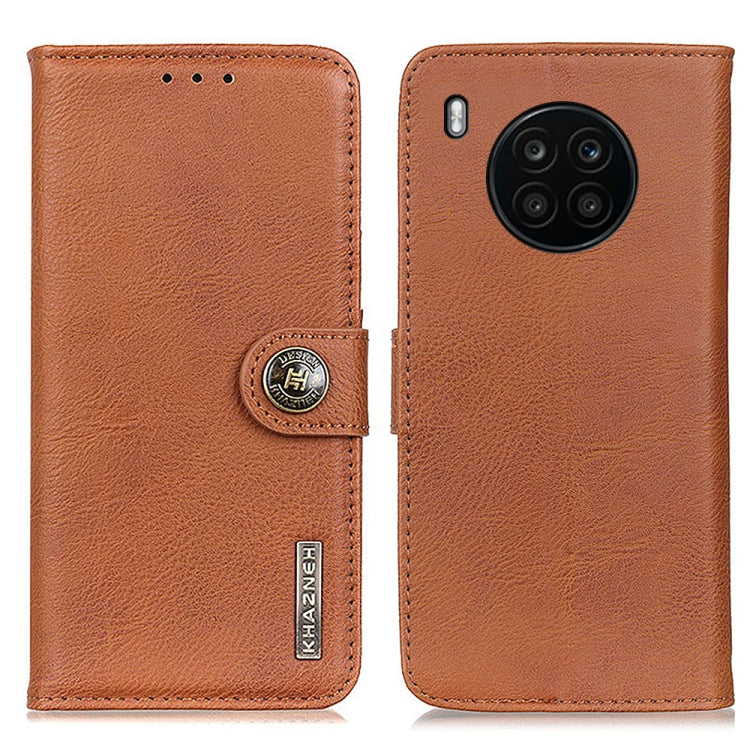 For Huawei nova 8i / Honor 50 Lite KHAZNEH Cowhide Texture Horizontal Flip Leather Phone Case