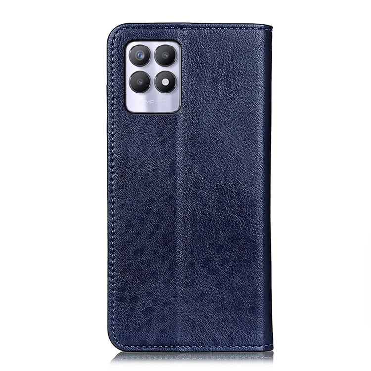 For OPPO Realme 8i Magnetic Crazy Horse Texture Horizontal Flip Leather Phone Case