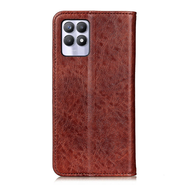 For OPPO Realme 8i Magnetic Crazy Horse Texture Horizontal Flip Leather Phone Case