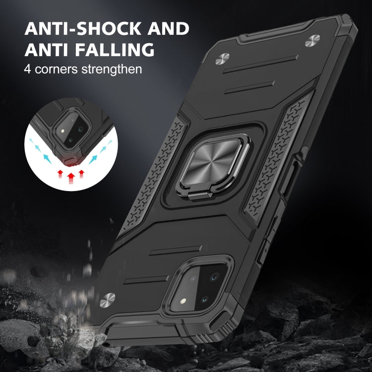 For Samsung Galaxy A22 5G Magnetic Armor Shockproof TPU + PC Phone Case with Metal Ring Holder
