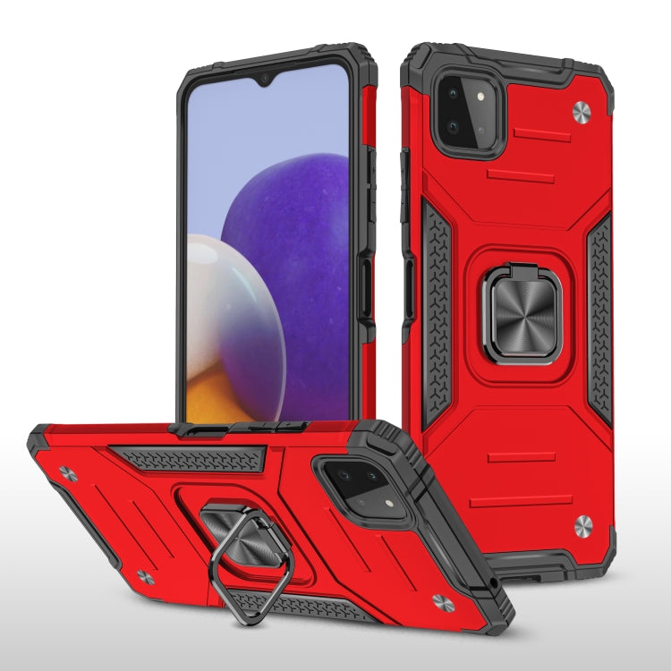 For Samsung Galaxy A22 5G Magnetic Armor Shockproof TPU + PC Phone Case with Metal Ring Holder