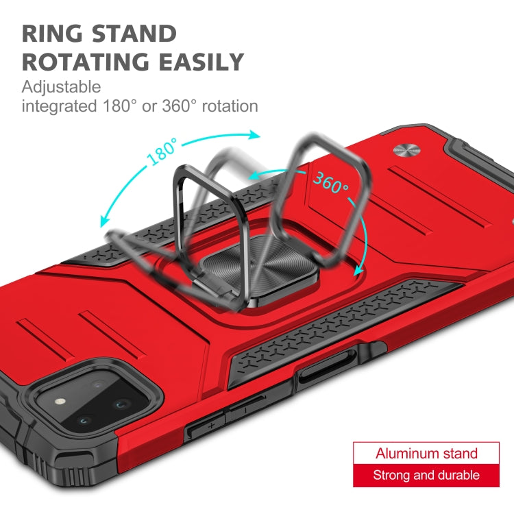 For Samsung Galaxy A22 5G Magnetic Armor Shockproof TPU + PC Phone Case with Metal Ring Holder