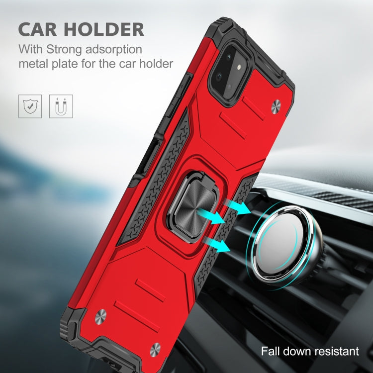 For Samsung Galaxy A22 5G Magnetic Armor Shockproof TPU + PC Phone Case with Metal Ring Holder
