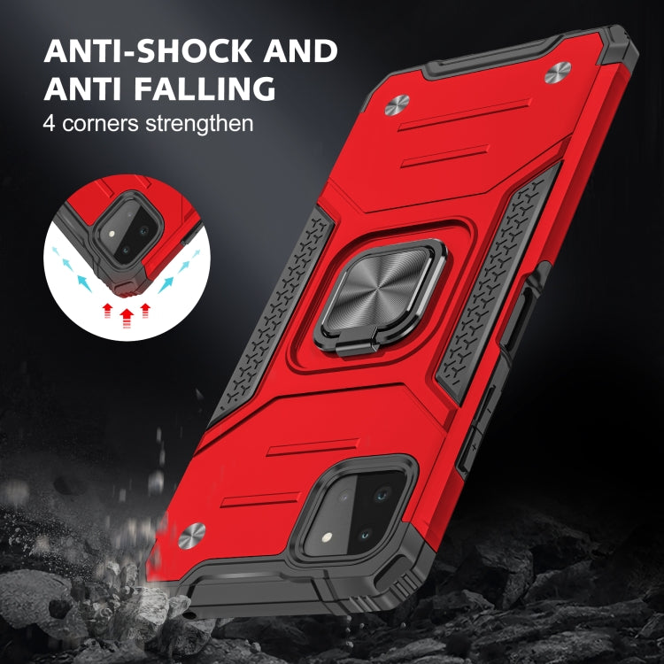 For Samsung Galaxy A22 5G Magnetic Armor Shockproof TPU + PC Phone Case with Metal Ring Holder