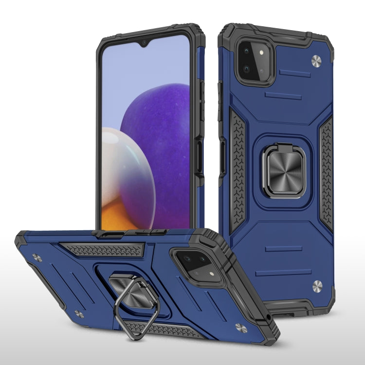 For Samsung Galaxy A22 5G Magnetic Armor Shockproof TPU + PC Phone Case with Metal Ring Holder
