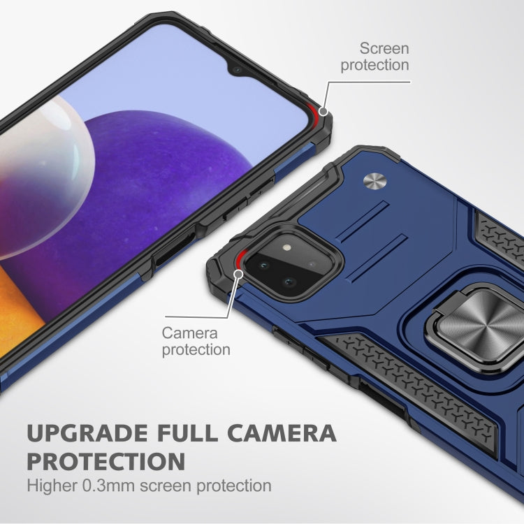 For Samsung Galaxy A22 5G Magnetic Armor Shockproof TPU + PC Phone Case with Metal Ring Holder