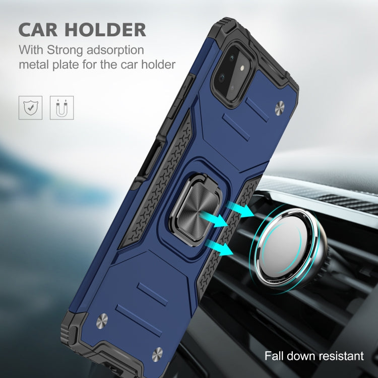 For Samsung Galaxy A22 5G Magnetic Armor Shockproof TPU + PC Phone Case with Metal Ring Holder