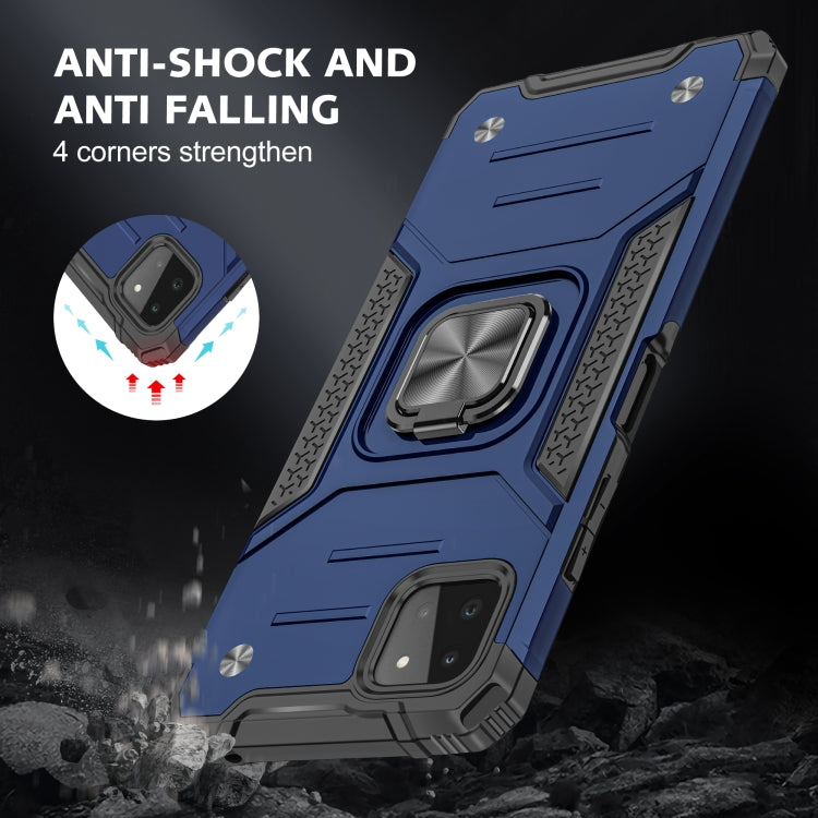 For Samsung Galaxy A22 5G Magnetic Armor Shockproof TPU + PC Phone Case with Metal Ring Holder