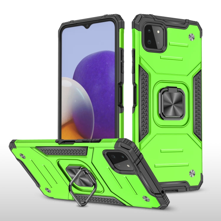 For Samsung Galaxy A22 5G Magnetic Armor Shockproof TPU + PC Phone Case with Metal Ring Holder