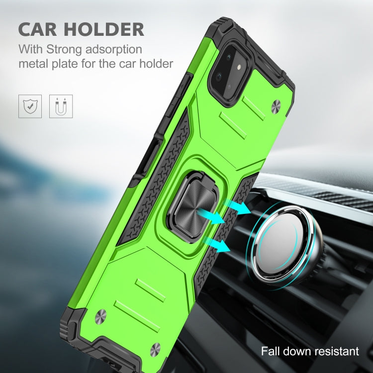 For Samsung Galaxy A22 5G Magnetic Armor Shockproof TPU + PC Phone Case with Metal Ring Holder