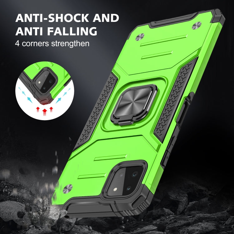 For Samsung Galaxy A22 5G Magnetic Armor Shockproof TPU + PC Phone Case with Metal Ring Holder