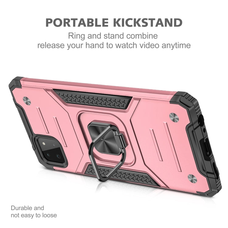 For Samsung Galaxy A22 5G Magnetic Armor Shockproof TPU + PC Phone Case with Metal Ring Holder