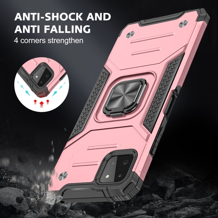 For Samsung Galaxy A22 5G Magnetic Armor Shockproof TPU + PC Phone Case with Metal Ring Holder